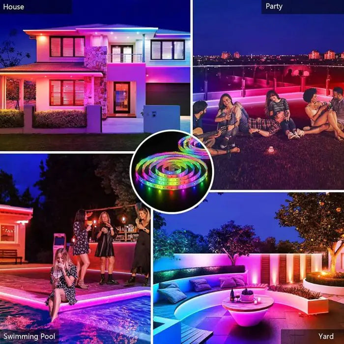 LumiFlex 5M Solar LED-Streifen – Solar & USB, Wasserdicht mit Fernbedienung