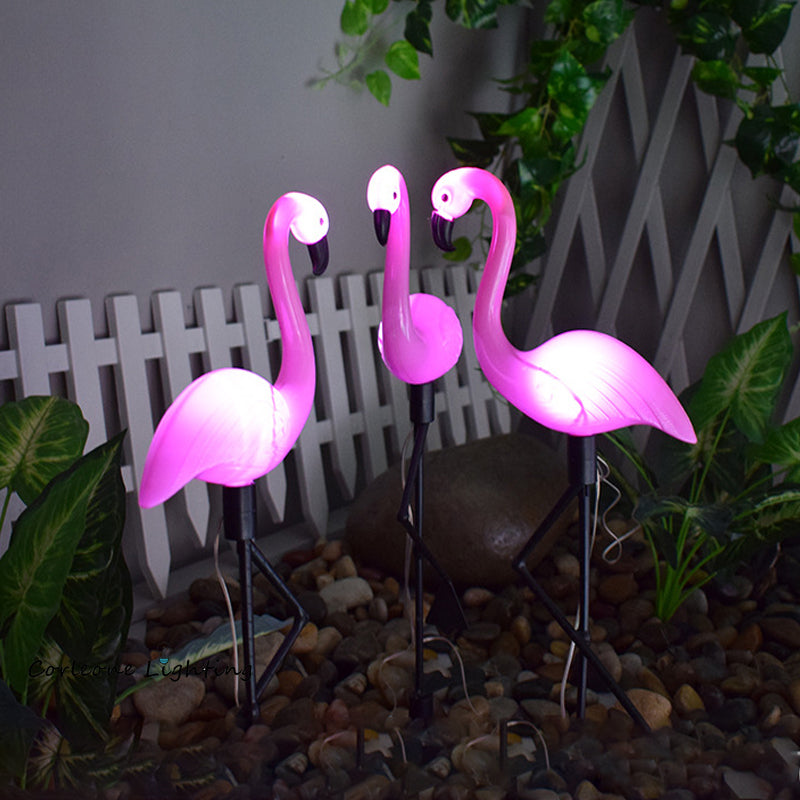 FlamingoGlow - solarbetriebene LED-Rasenflamingo-Lampe