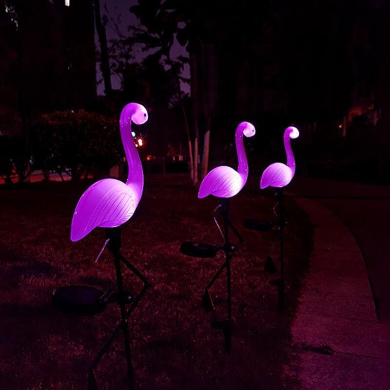 FlamingoGlow - solarbetriebene LED-Rasenflamingo-Lampe