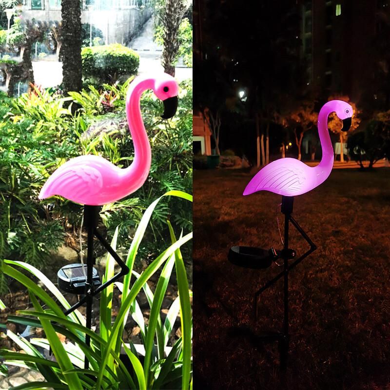 FlamingoGlow - solarbetriebene LED-Rasenflamingo-Lampe