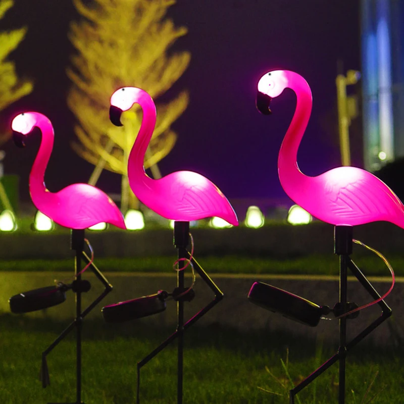 FlamingoGlow - solarbetriebene LED-Rasenflamingo-Lampe